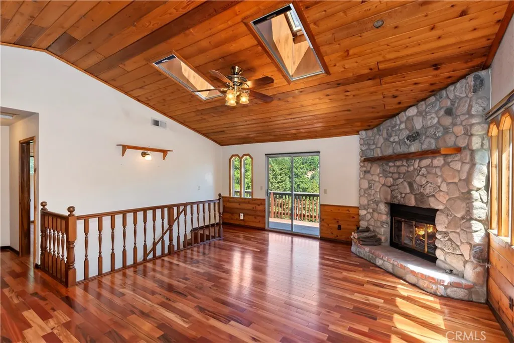Stone fireplace