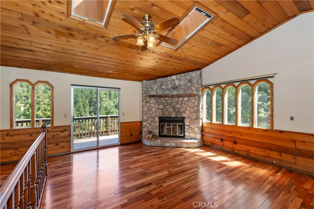 Stone fireplace