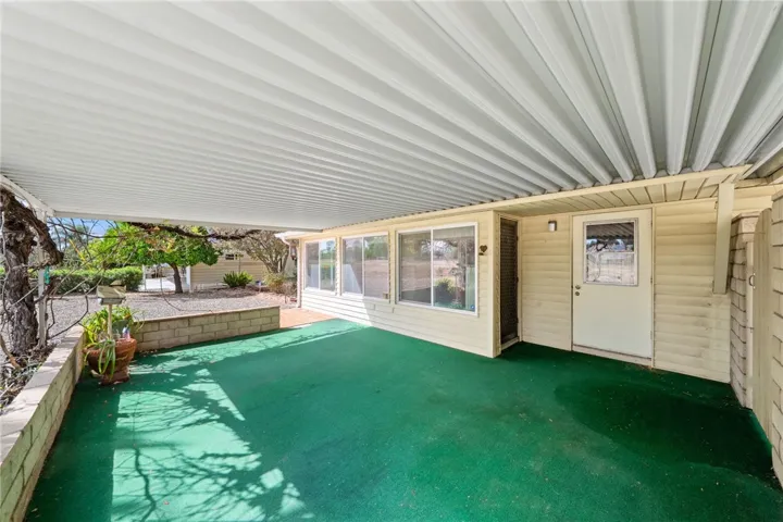 covered patio backyard area