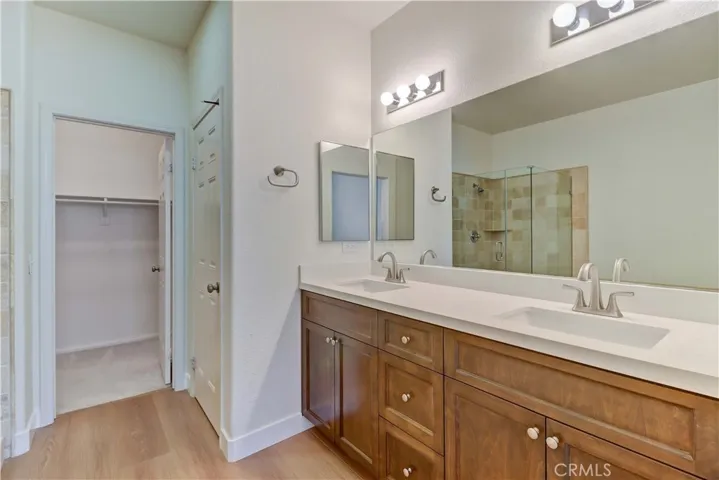 master vanity looking towards the walk in closet