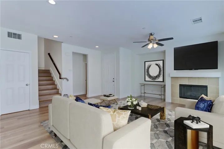 living room virtually staged