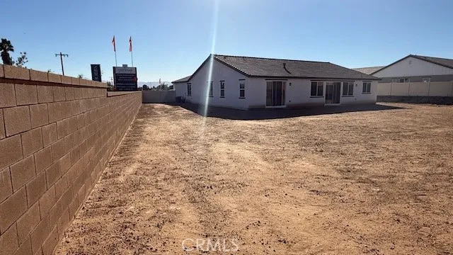One side and back yard