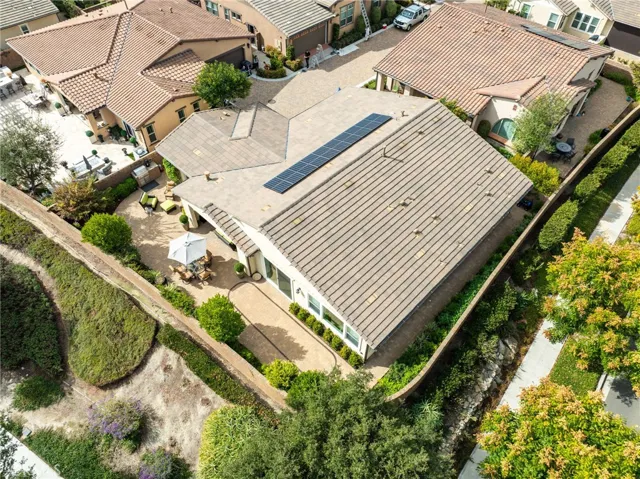 Overhead perspective emphasizing spacious yard and home footprint.