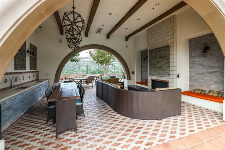 Outdoor covered lounge area!