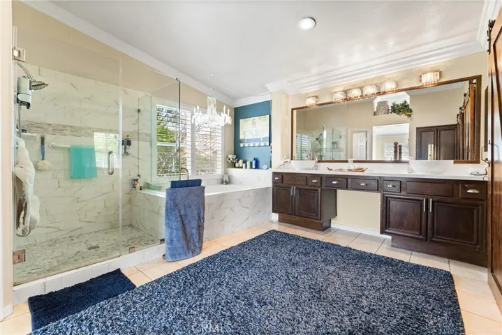 Primary en suite has a large soaking tub, large walk-in shower, and dual sinks!