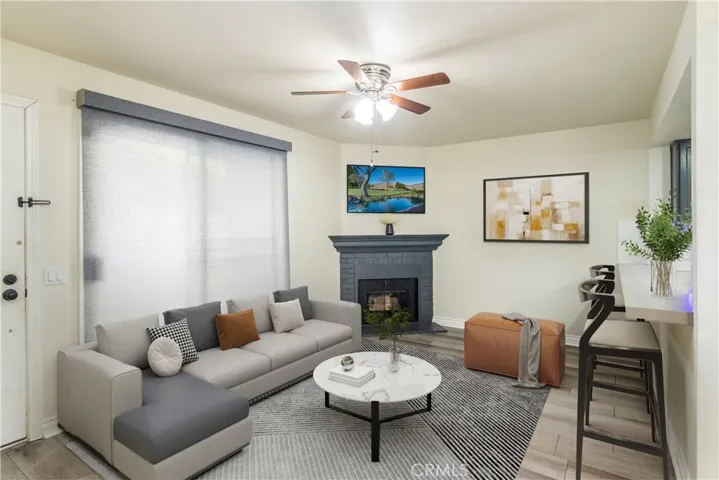 Virtual staged living room