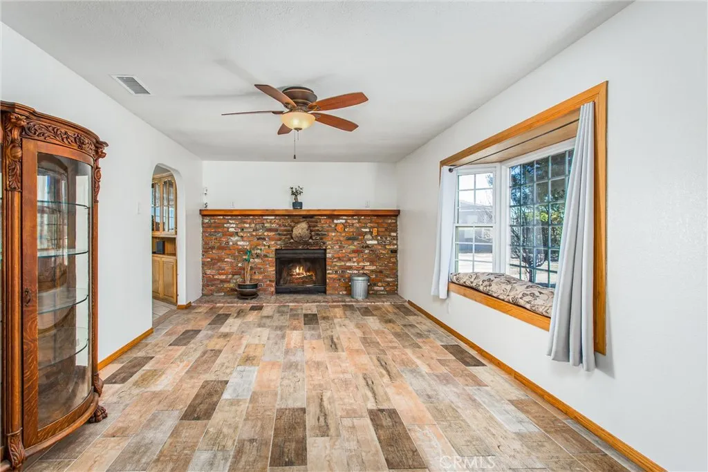 Formal living room with fireplace