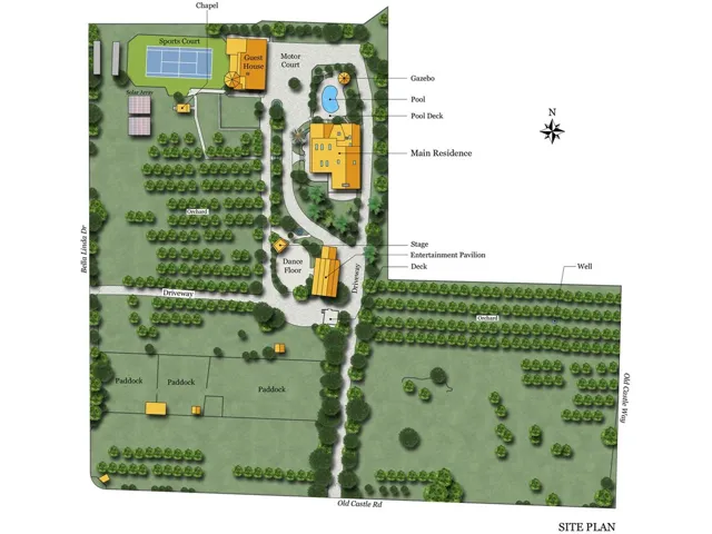 The site plan will give you a good idea of what this amazing property offers.  To see it in person is magical!