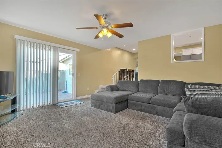 Family Room with a Slider to Rear Yard