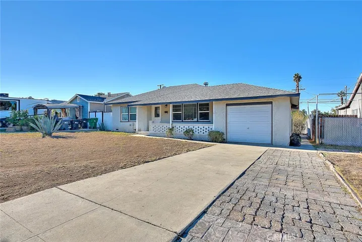 Driveway and One Car Garage