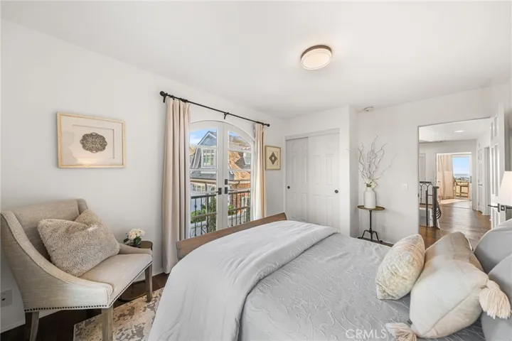Bedroom 4-Full Size Sleigh Bed/Reading Chair/Private Juliette Balcony/Hallway View West
