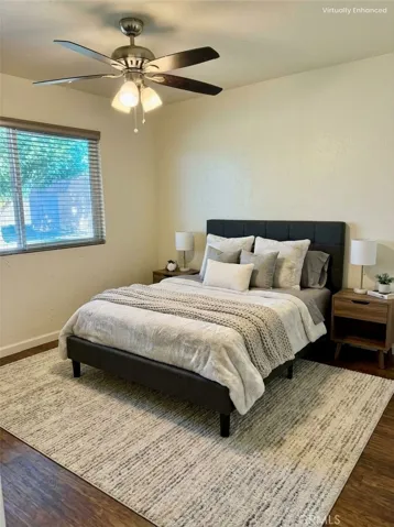 Virtually staged bedroom
