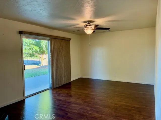 Sliding glass door to the backyard