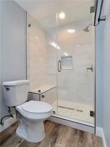 Walk in shower.