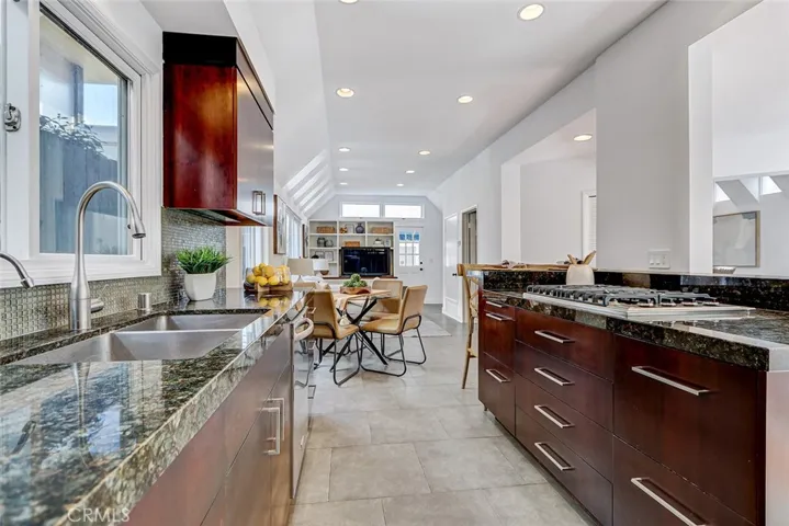 Kitchen looking towards breakfast area and family room.