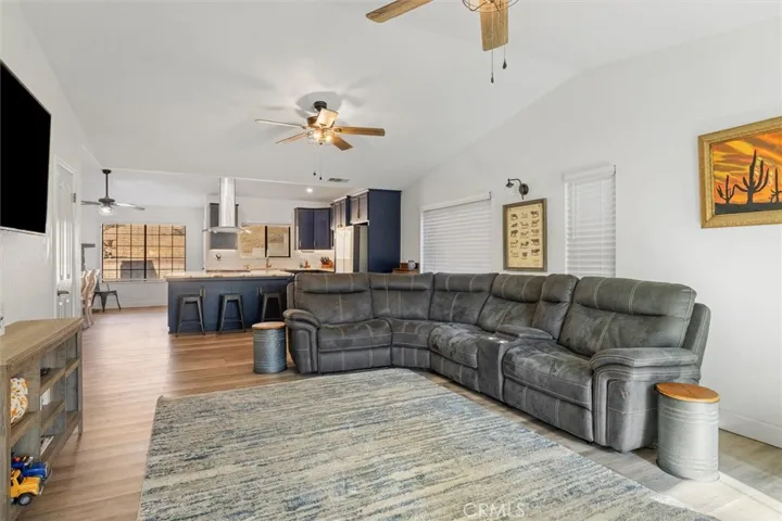 living room open to kitchen