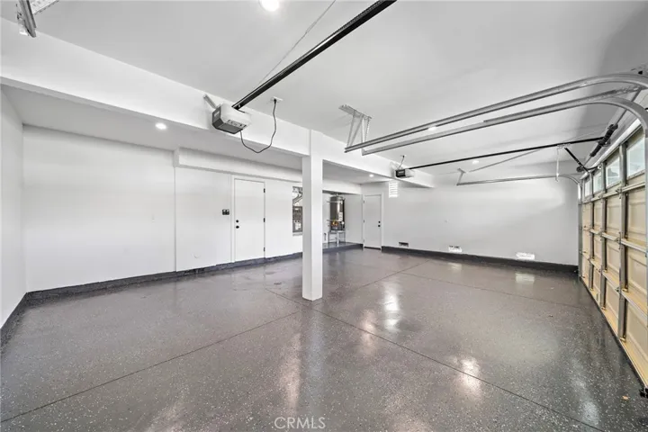 Garage with epoxy flooring