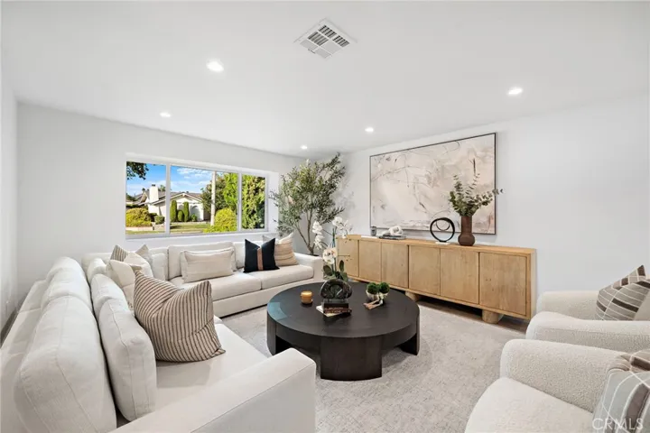 The bright, open living room