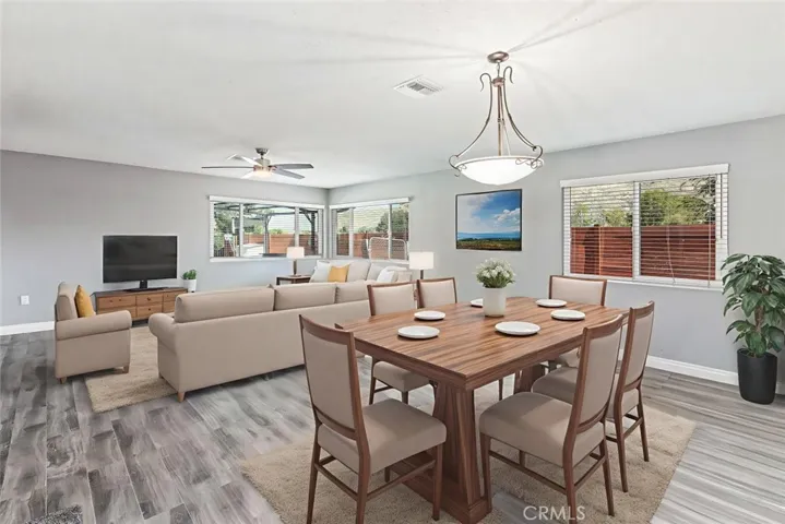 Family Room/dining room virtually staged