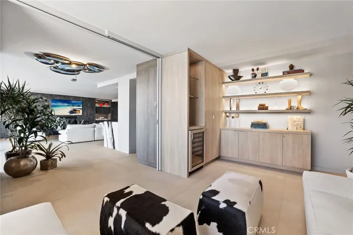 hidden pocket door for privacy with built-in closets