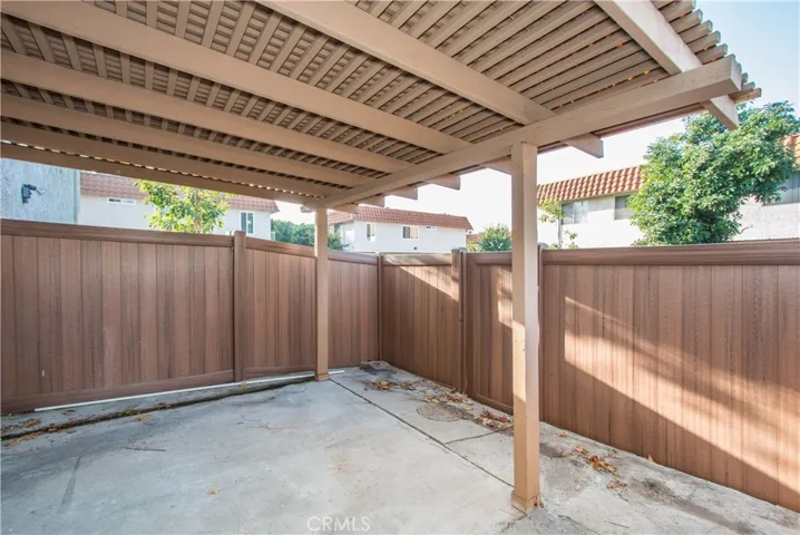 Covered Patio with enclosed fencing