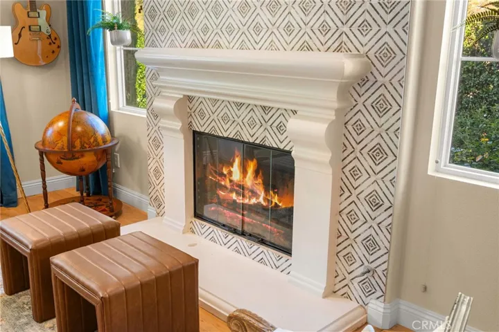 Entryway fireplace