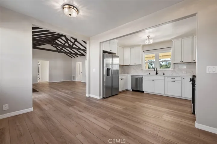 Beautiful living room with exposed beams.