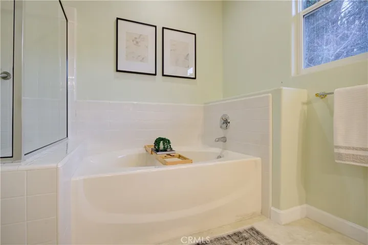 Primary ensuite bath soaking tub