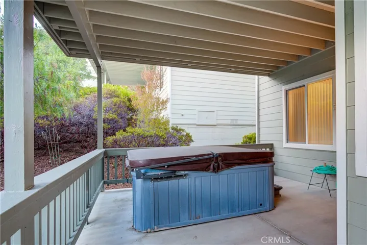 Downstairs patio with hot tub