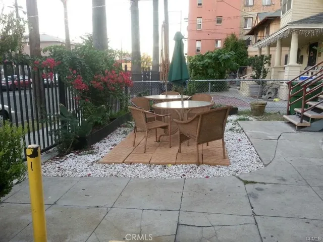 Shared patio area out front