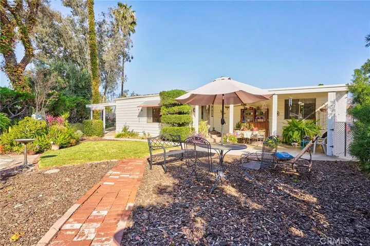 Your beautifully landscaped backyard!  The best locaton at the Anaheim Shore Mobile Home Estates!