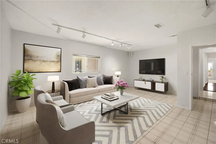 virtually staged- converted garage living space