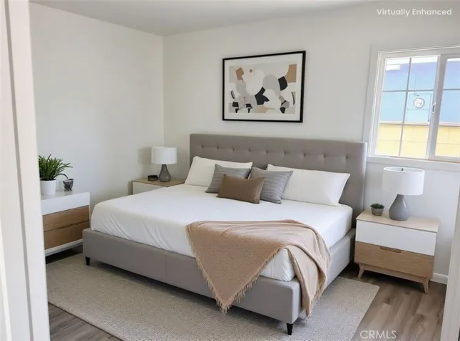 Virtually staged Bedroom