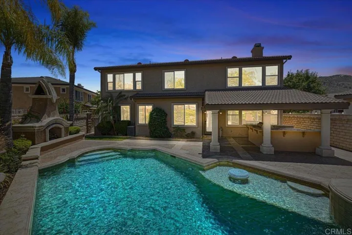 Virtual twilight backyard