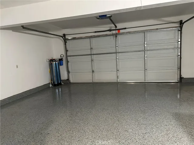 Garage with epoxy flooring
