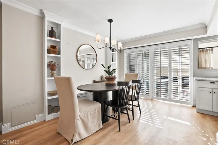Dining room with two tned paint throughout.