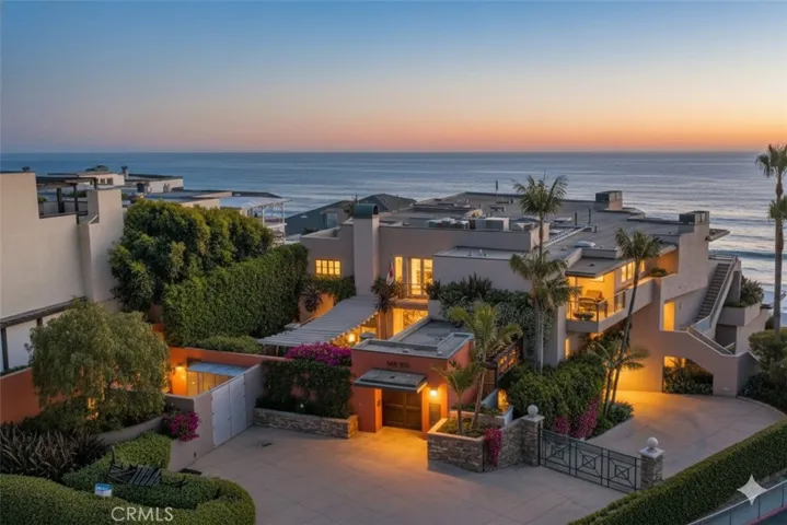 Aerial shot of the property's coveted, ocean front location in the heart of Laguna.
