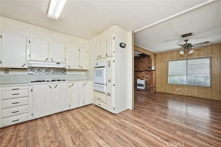 Open kitchen looks toward the dining area.