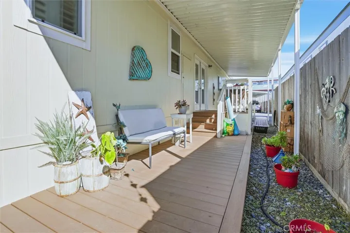 Fully fenced back yard with side dog area