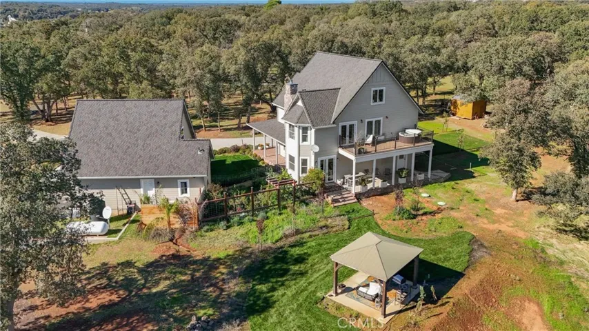 Sky view of the back of the house