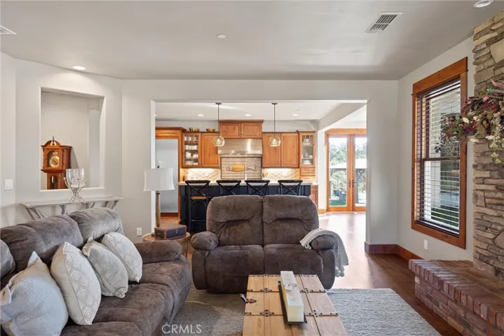 Living room looking into kitchen