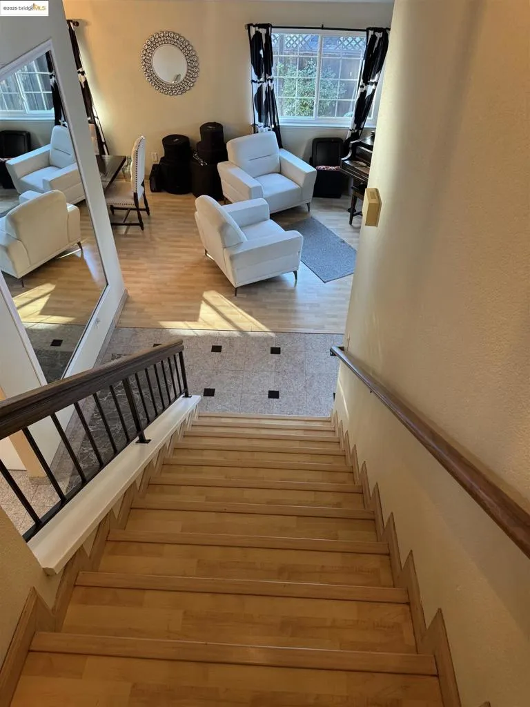 Stairs with wood finished floors