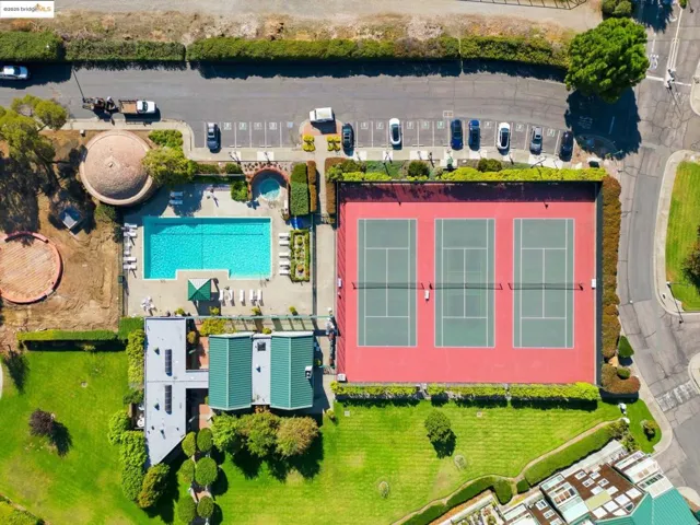 Bird's eye view of a pool