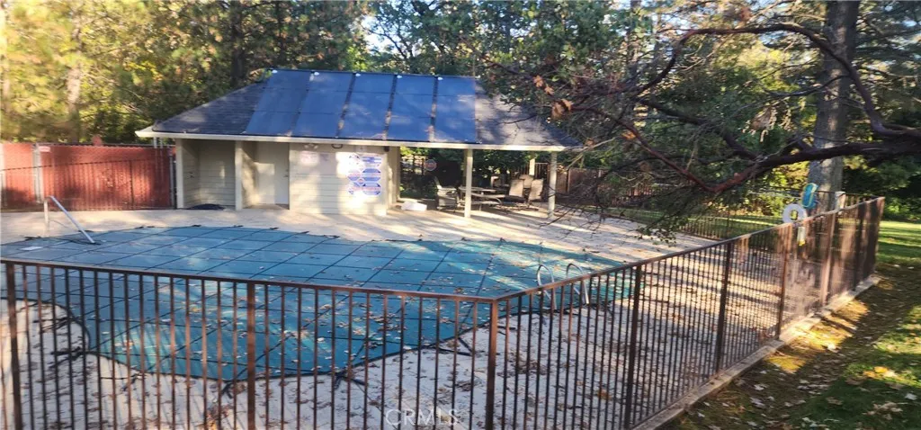 Pool cover for winter and clubhouse