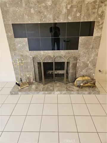fireplace off of dining area