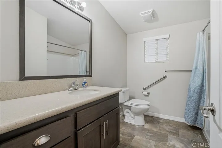 Hall Bath has a soaking tub over shower