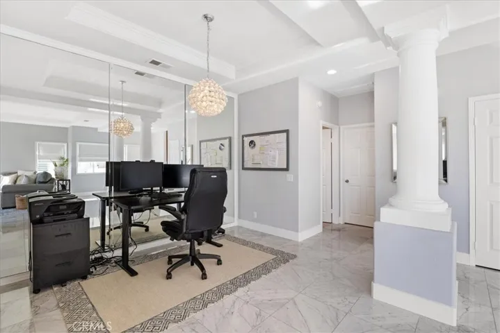 Tenant currently has set up as an office. Other photos show dining room when it was staged.