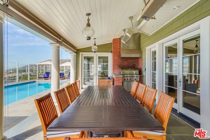 Outdoor dining along side of t