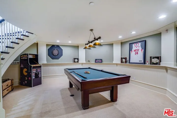 Pool room on lower level