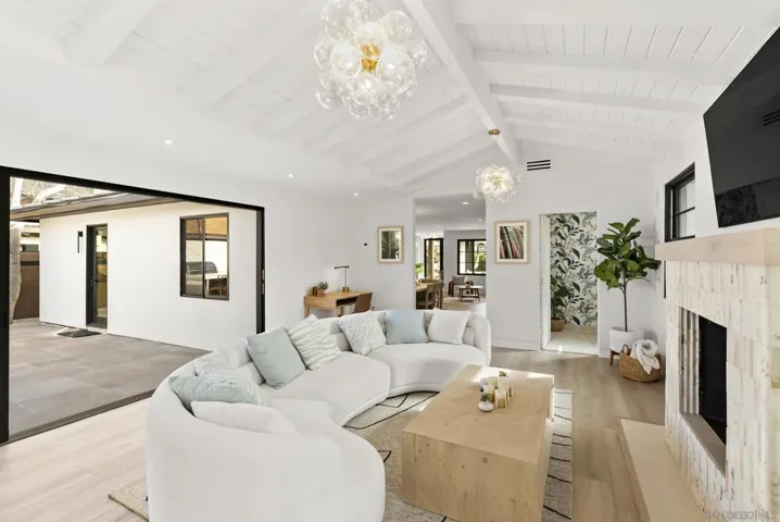 Large living room with open concept and inside-out flow.